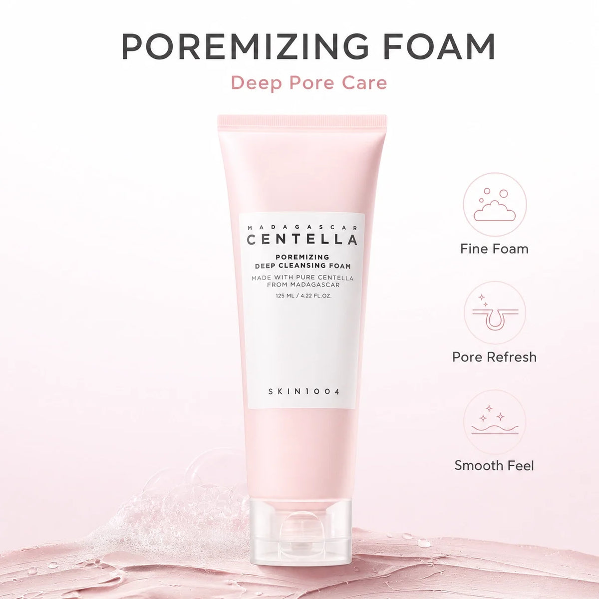 Korean Centella Series Face Cleanser,Tone Brightening Gel Foam,Poremizing Deep Cleansing Foam Gentle Face Washing Products 125ml