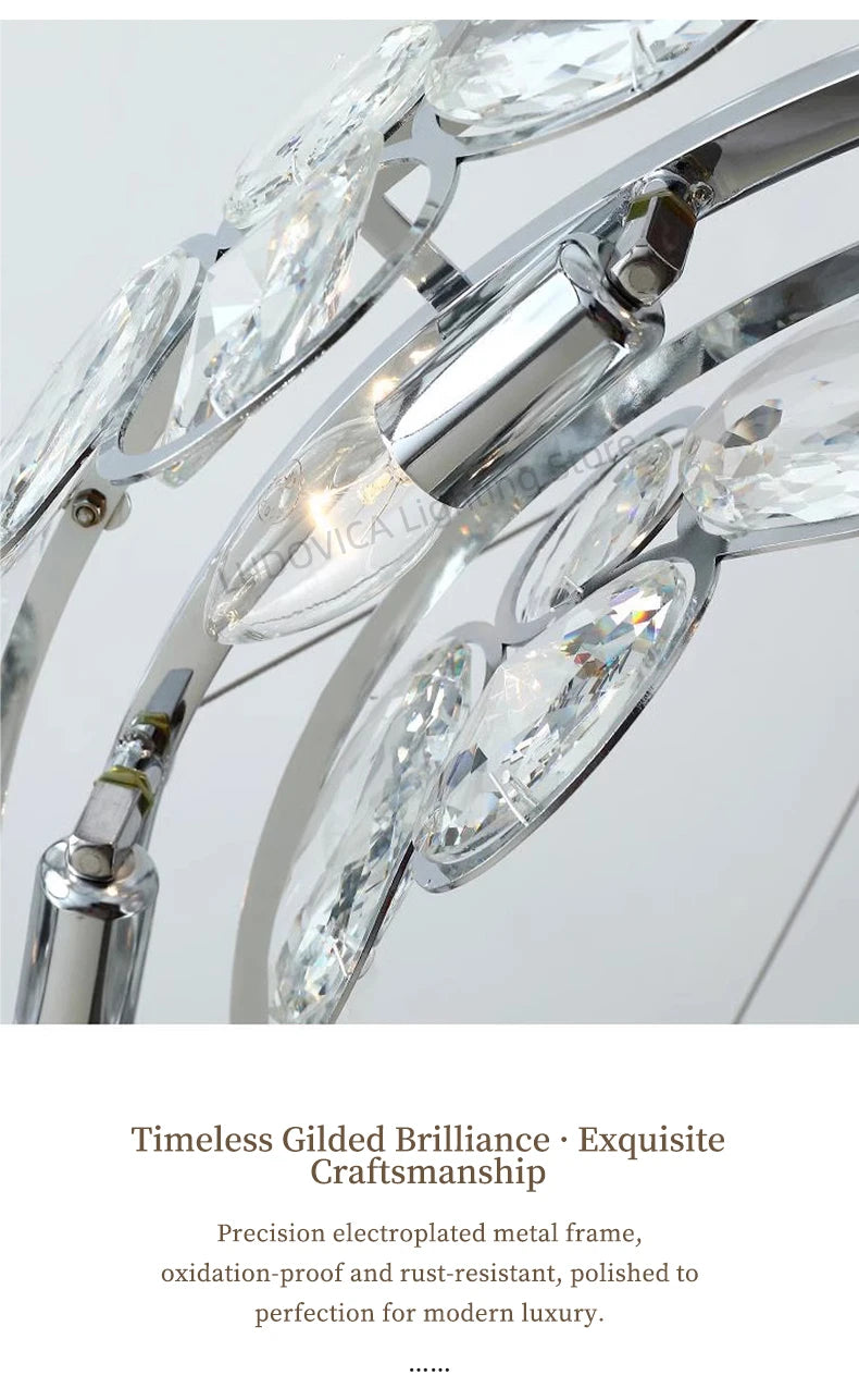 Modern Crystal Chandelier Luxury Villa Living Room Bedroom Dining Room Kitchen Modern LED Ceiling Hanging Lamp