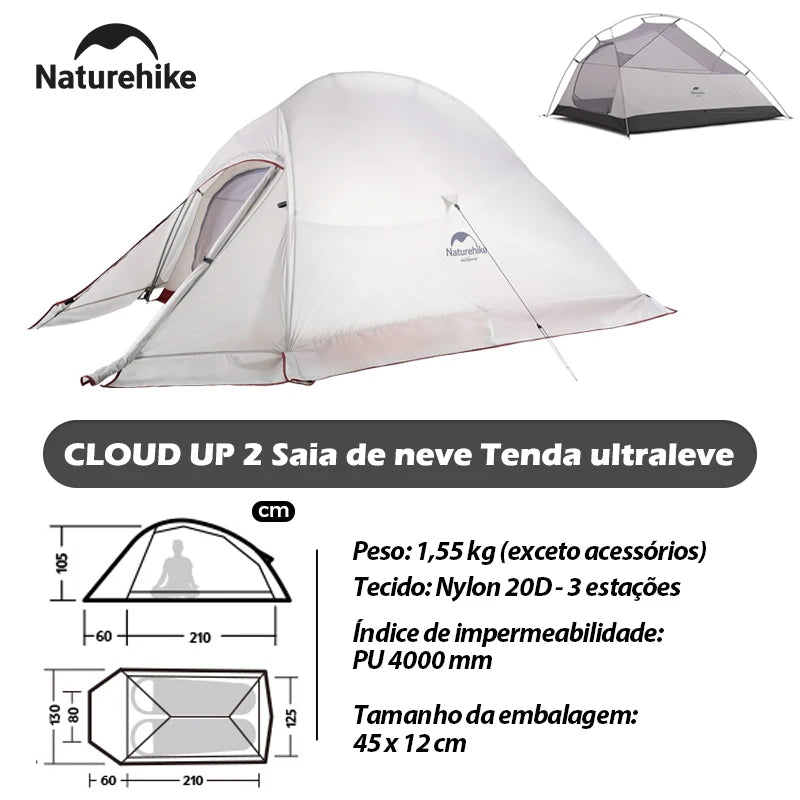 Naturehike Mongar 2 Tent Cloud Up 1 2 3 Persons Tent Star River Tent Cycling Tent Ultralight Outdoor Travel Hiking Camping Tent