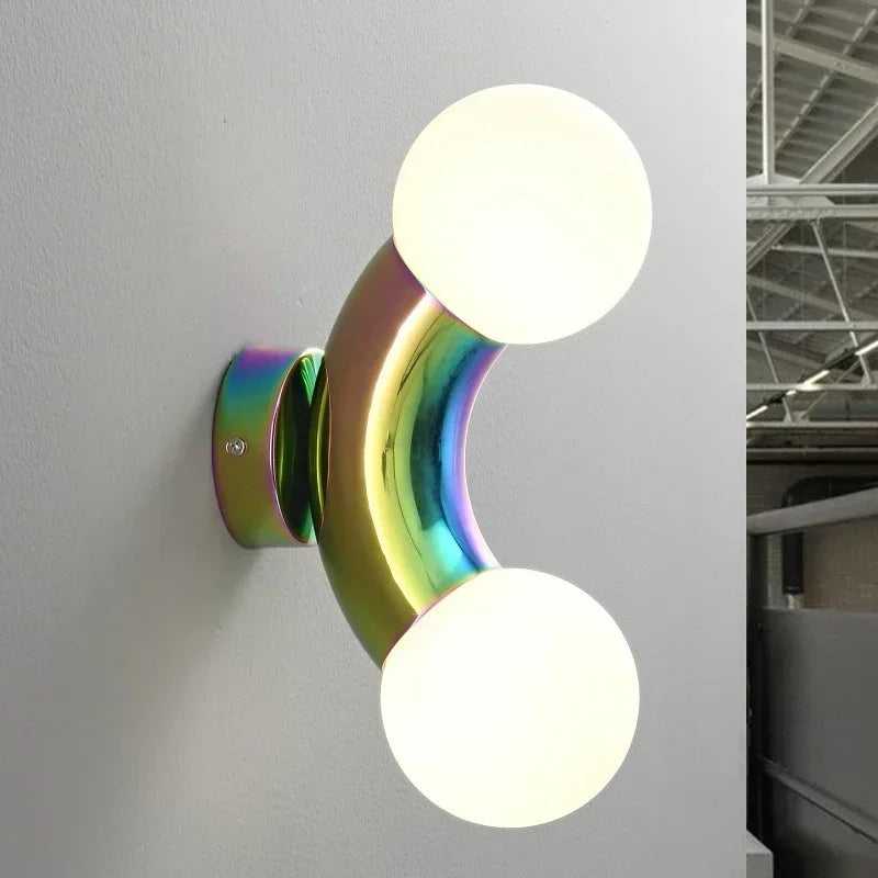 Modern Creative Lighting Design Rainbow Wall Light Childern's Room Kindergarten Asile Bedroom Bathroom Glass Ball Wall Lamp