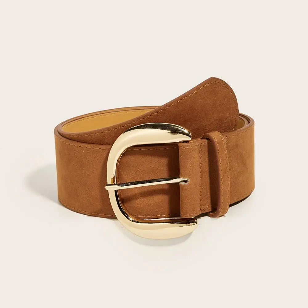 Maillard Styles Suede Leather Wide Belt Luxury Design Trendy Pin Buckle Waistband Casual Versatile Business Waist Strap Gifts