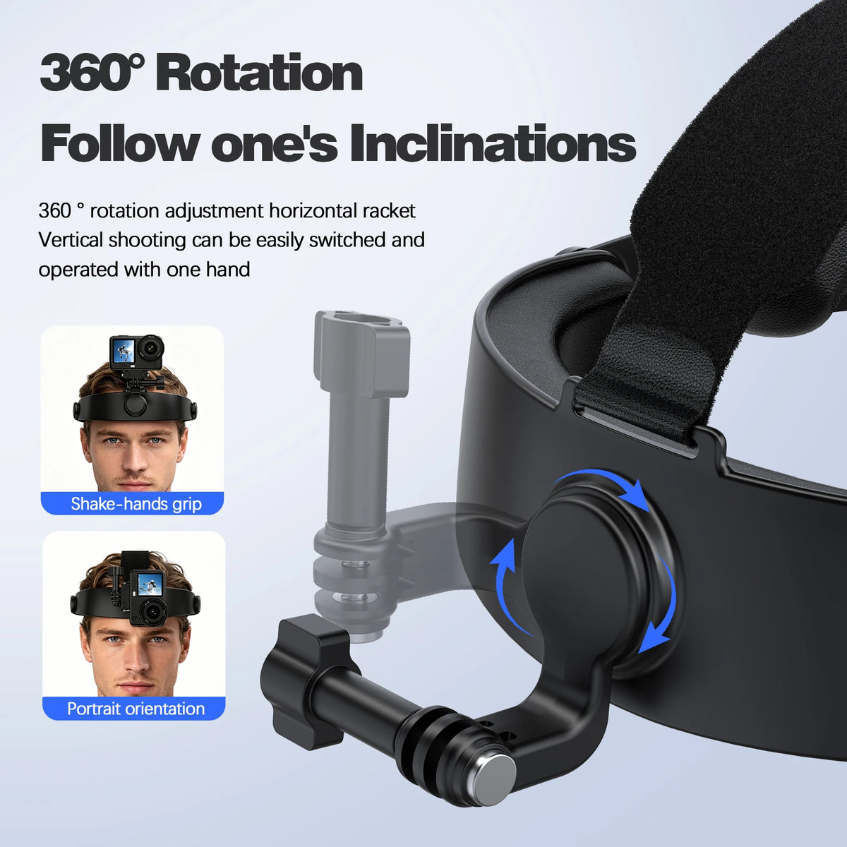 Adjustable Head Strap Mount for DJI Action 6/5Pro/4/3, Osmo Nano/360, Insta360 X5, Phone - POV Camera Holder for Outdoor Sports
