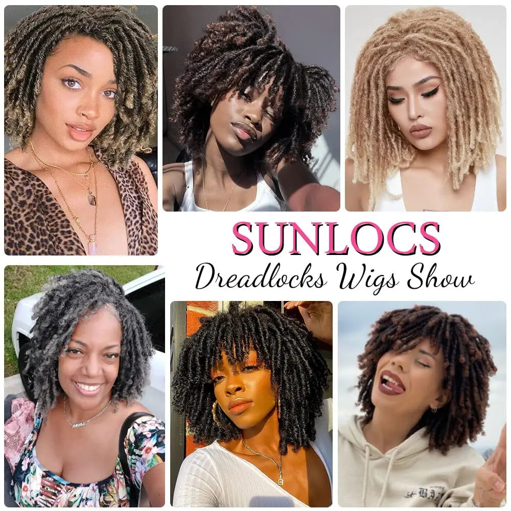 Wigs for Black Women Afro Curly Twist Wigs Braiding Synthetic Wig Heat Resistant Fiber Breathable Faux Locs Braids Hair Wigs wit