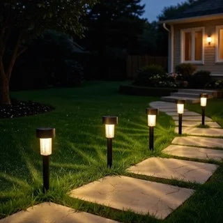 Outdoor Solar Garden Lights Auto On Off Pathway Lights for Yard Lawn Walkway Driveway Landscape Lighting  Clearance