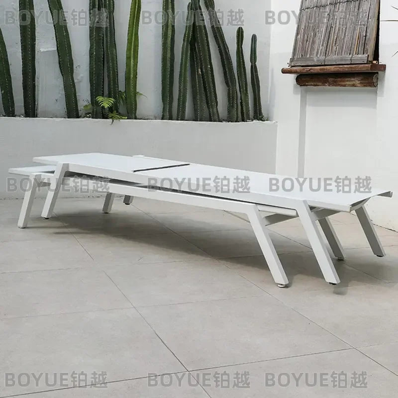 Waterproof Outdoor Lounger Sofa for Pool Hotel Terrace Balcony Leisure Garden Patio Furniture Creative Sunbed Chaise