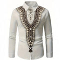 Fashion New Ethnic Style 3D Printed Men's Long Sleeve Shirt Spring And Autumn Casual Breathable Lapel Button Shirt Daily Clothes