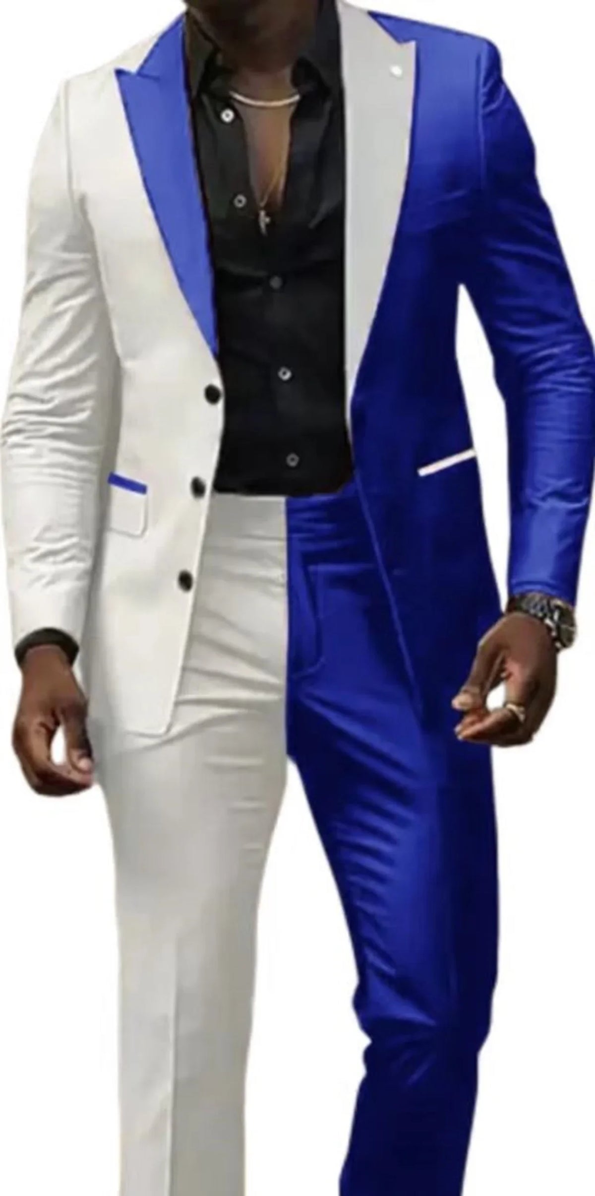 Two Color  Men's Suits 2 Pieces Blazer and Pants Set Single Breasted  Groomsmen Party