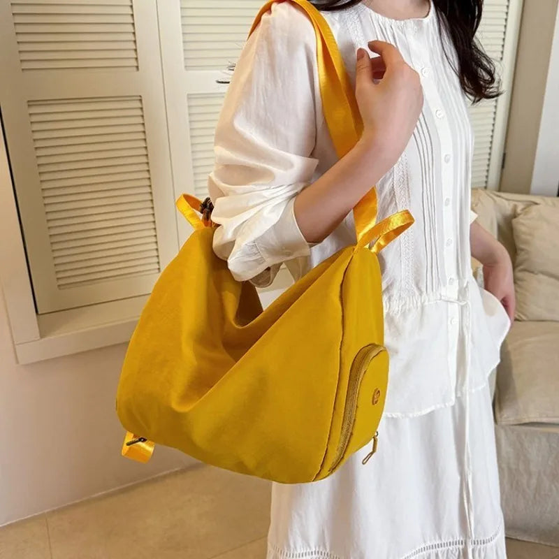 Women's Casual Nylon Large Capacity Shoulder Bag with Pocket, Casual Style for Daily Use, Sports, Travel, and Outdoor Activities