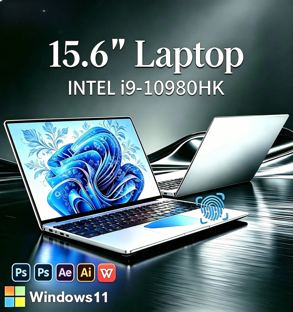 15.6' Intel Core I9 10980HK Windows 11 Pro Laptop Computer 32GB RAM 512GB 1TB 2TB SSD Portable Notebook PC Office Study Laptops