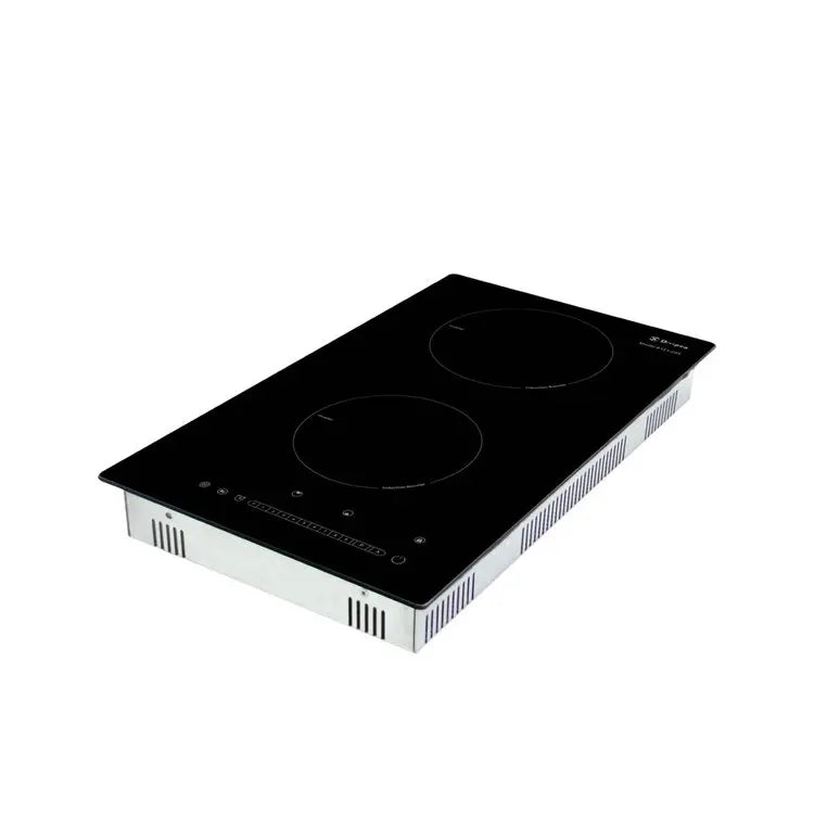 Powerful Black Panel Glass Half-Bridge Drive Copper Coil 2 Cooking Zones Catering Induction Cooktop for Countertop