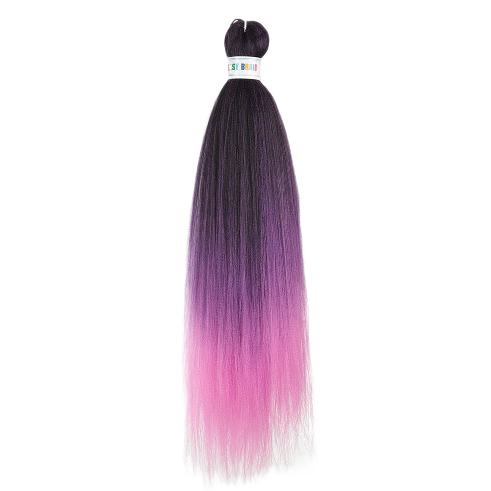 Ombre Kanekalon Braiding Hair Extensions Pre Stretched 26 Inch Synthetic Hair for Afro Jumbo Box Braids Natural Looking