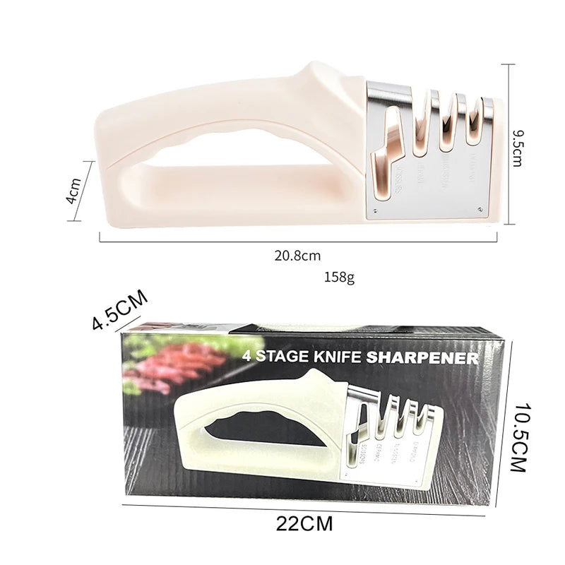 Kitchen Knife Sharpener 4 Segment Multifunctional Sharpening Tool Non-slip Portable Knife Sharpening Kitchen Gadgets Accessories