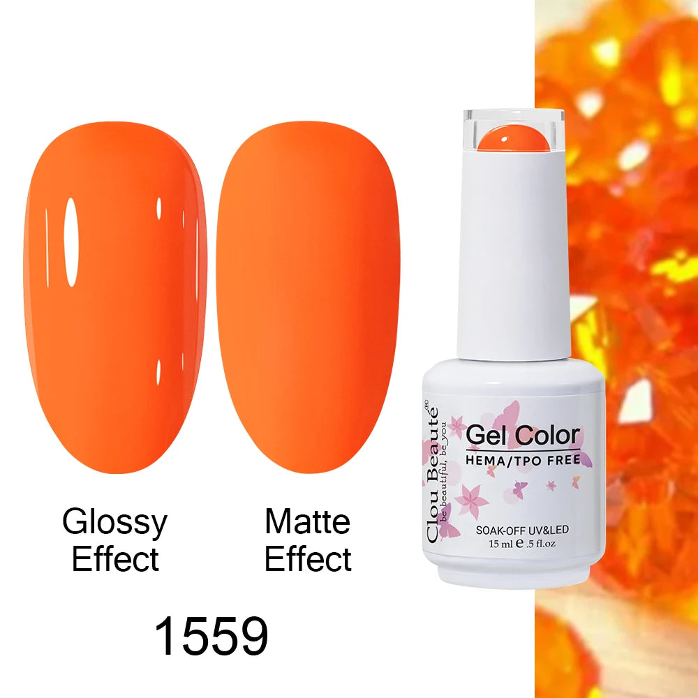 Clou Beaute HEMA TPO FREE Caramel Brown Wine Red Coffee Gel Nail Polish High Pigment Autumn Nail Art Full Coverage UV Varnish