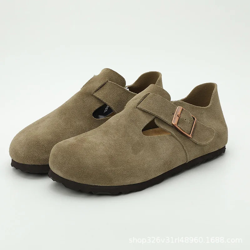 High-quality Vintage Fashion Suede Leather Sandals, Unisex, Spring and Autumn Trendy Premium Slippers