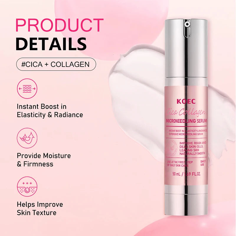 Centella Asiatica Microneedle Serum Smooth Skin Soothe Hydrate Firm Brighten Repair Facial Essence Lotion for All Skin Types