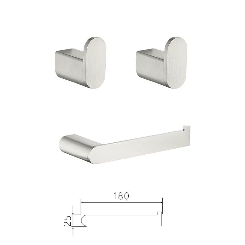 Bathroom Hardware Set Stainless Steel Bathroom Accessories Set Wall Mounted Towel Bar Towel Ring Toilet Paper Roll Holder Set