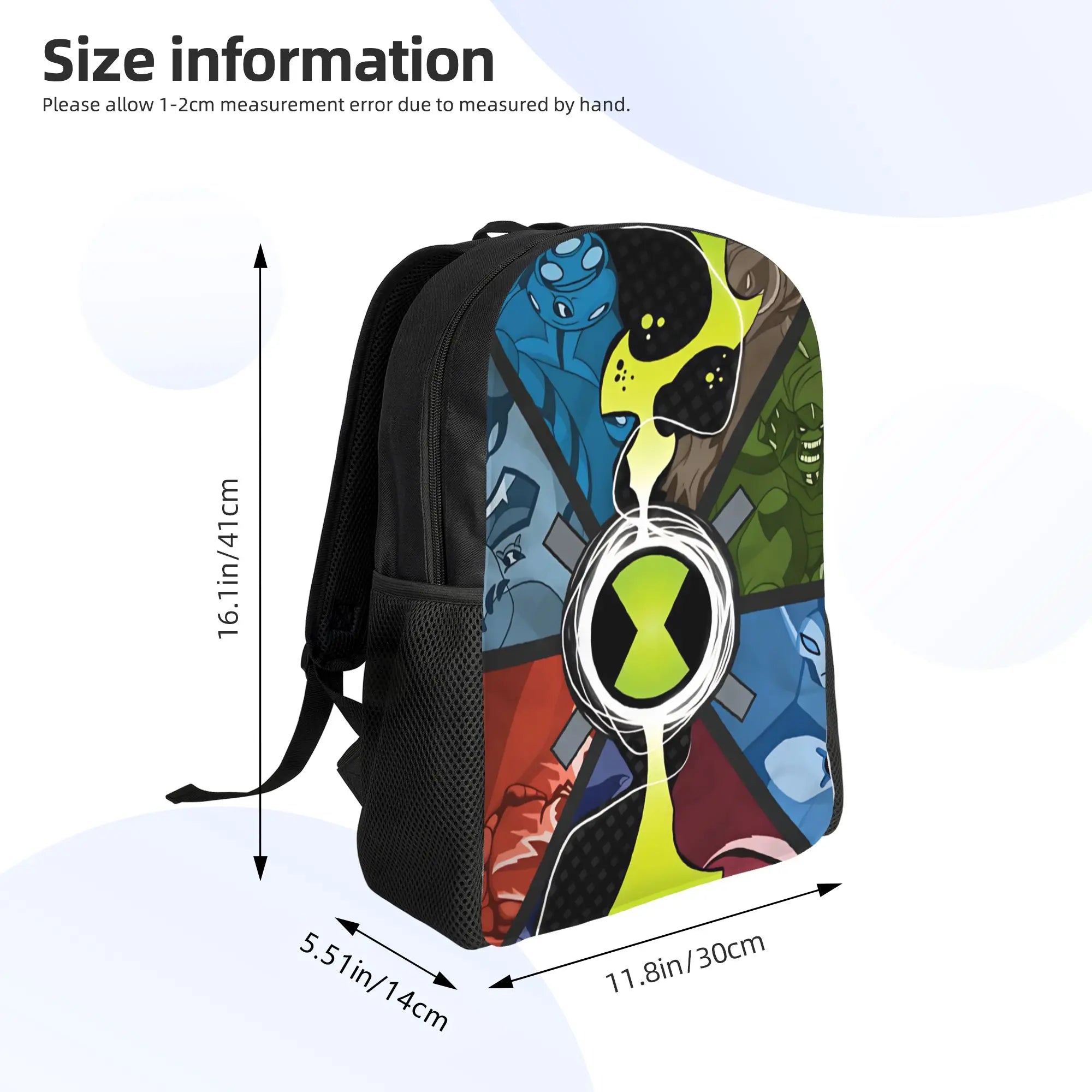 Ben 10 Cartoon Animation Backpack Male  Pattern Backpacks Polyester Kawaii School Bags Daily Designer Rucksack
