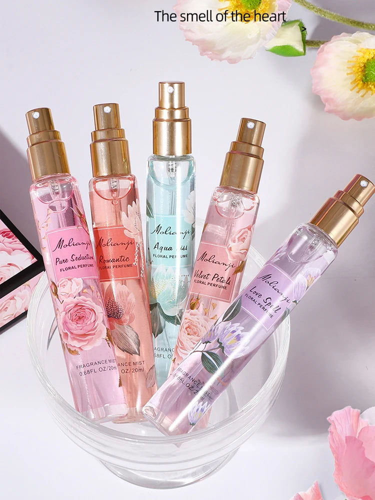 5pcs Women's Perfume Gift Set - Long-lasting Floral-Fruity Fragrance,Travel Size Body Mist Suitable for Her, Floral Fruity Vanilla Scent with Formula, Elegant Perfume for Birthdays, Valentine's Day, Christmas, New Year Gifts