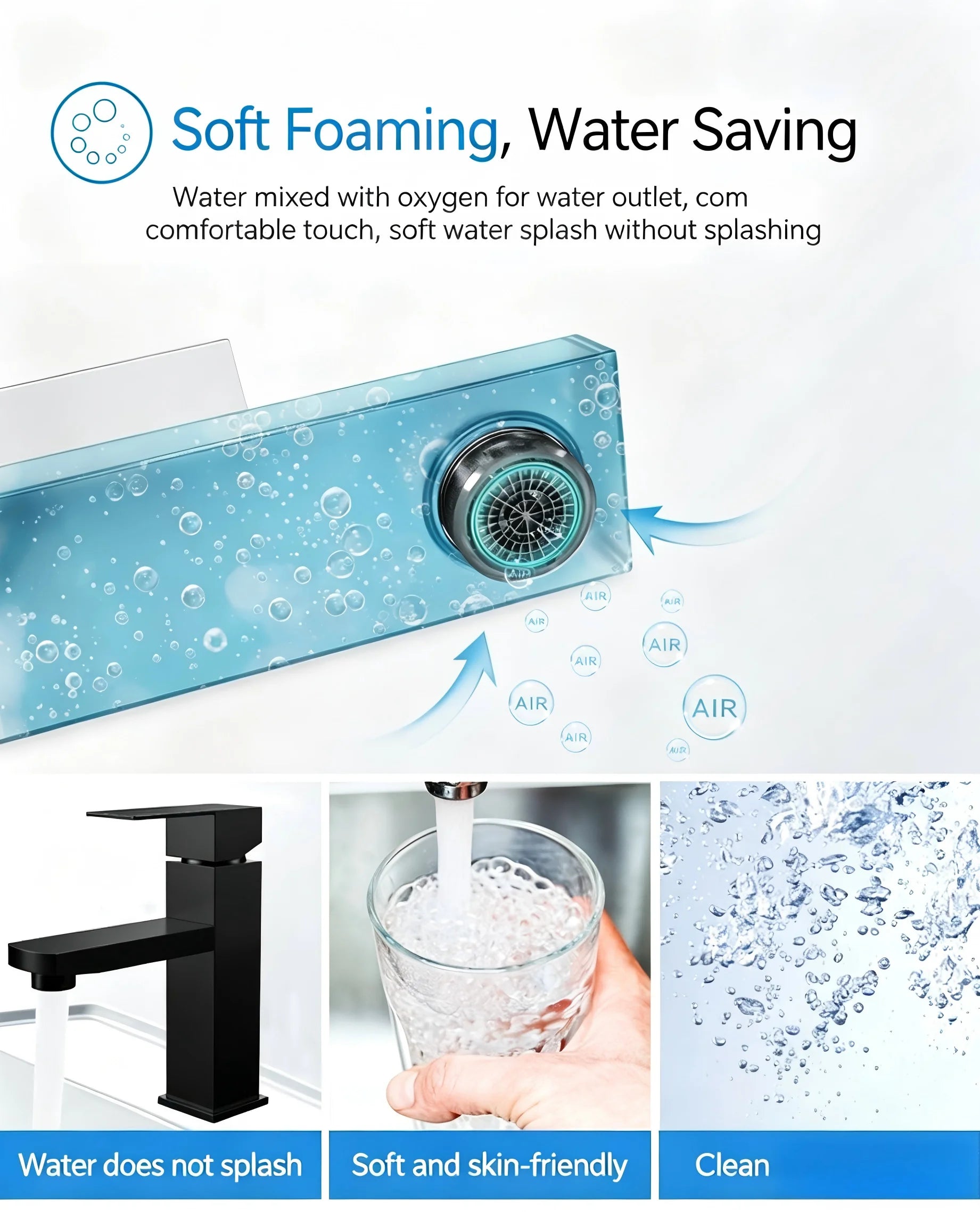 Stainless Steel Modern Minimalist Single Handle Dual Control Hot and Cold Water Faucet, Painted Finish for Basin Sink Mixer Tap