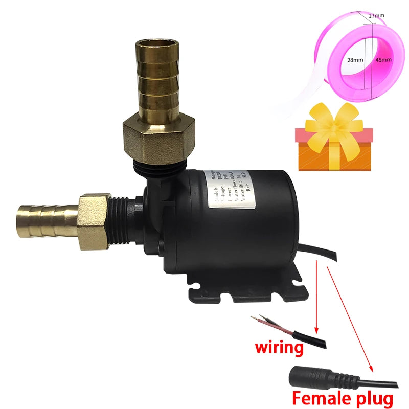 Water Pump DC 24V 12V High Pressure Ultra Quiet Solar Lift 5M 800L/H Brushless Motor Submersible Water Pumps Quick Break Joint
