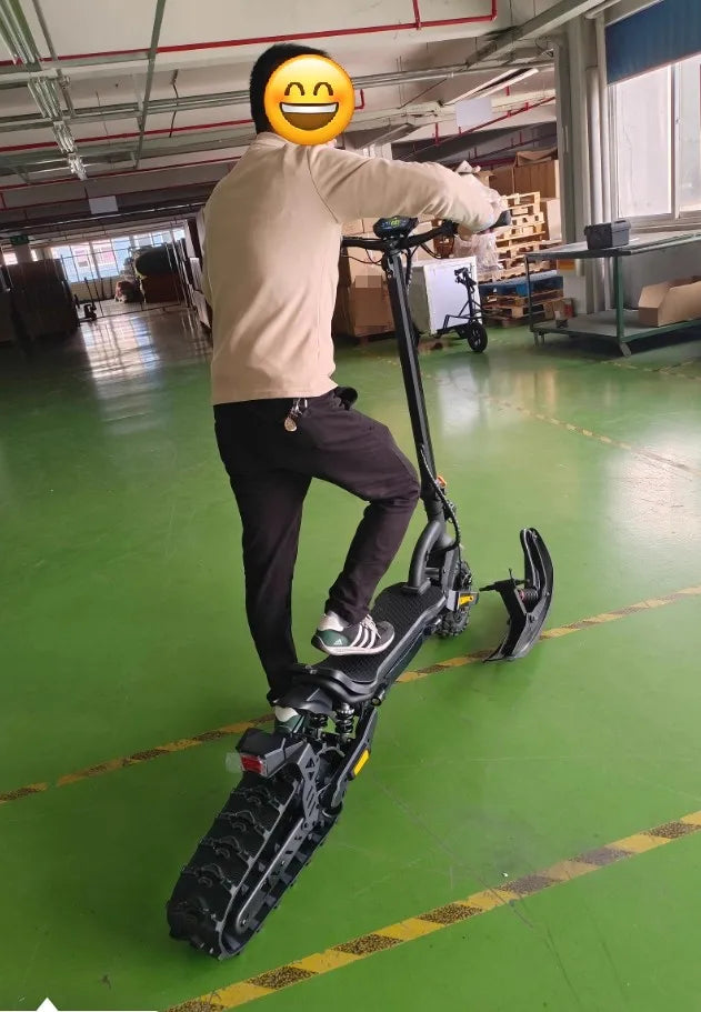 3-in-1(All-Terrain mode+Road mode+Ski mode) Snow Scooter 2000W 48V20Ah Snow Sled E-Scooter Sleigh Wheel Electric Scooter