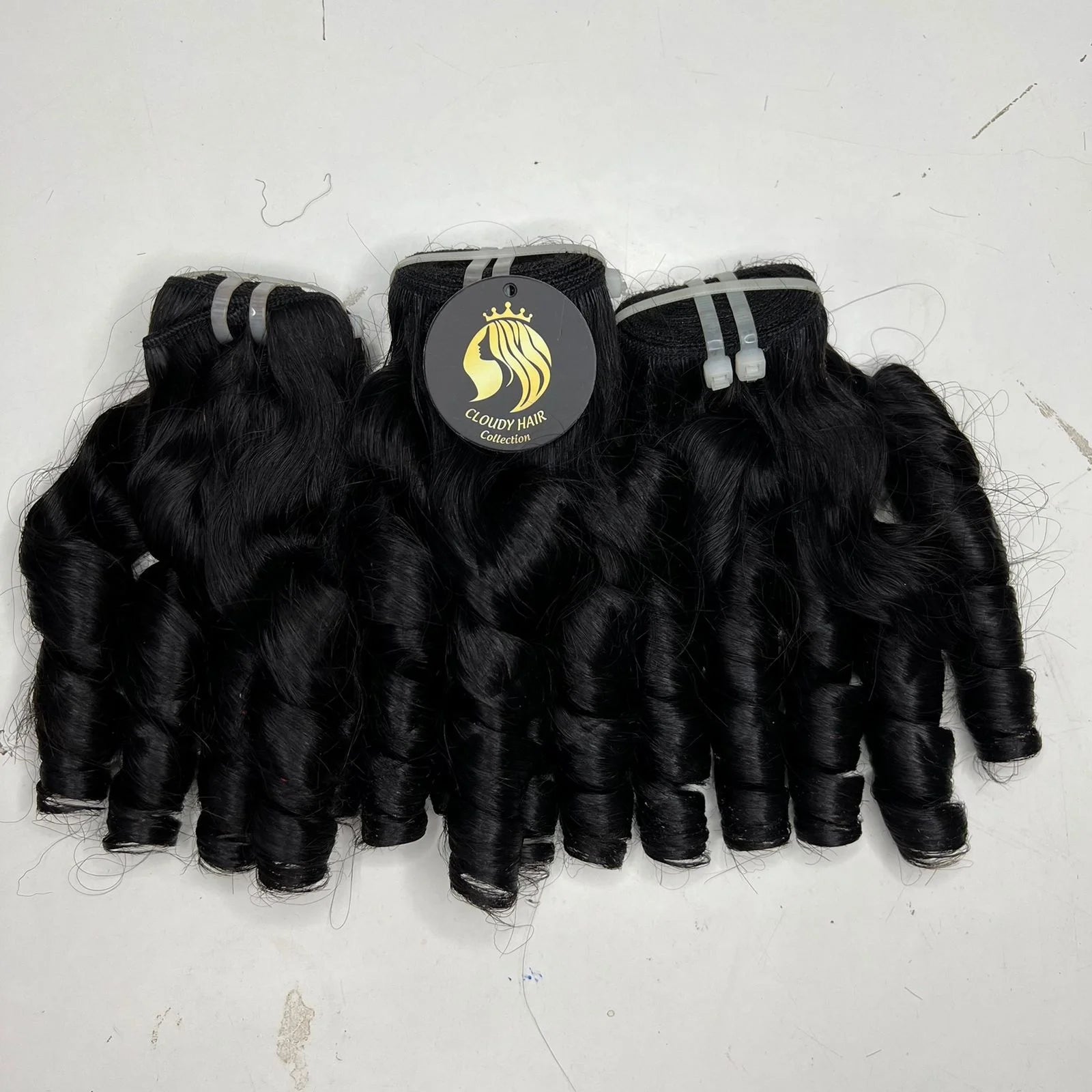 Factory Wholesale Cloudy Hair Collection Vietnamese Hair Super Double Drawn 100% Virgin Human Hair Weave Afro Bouncy Curly