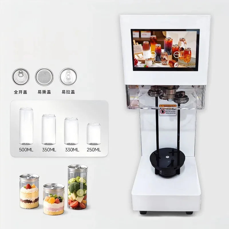 Commercial Aluminum Cover Cup Sealing Machine Fully Automatic Can Sealing Machine for Milk Tea Shop Beverage Can Sealing Machine