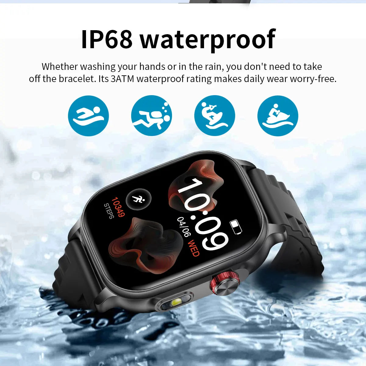 New1400mAh Military Grade Smart Watch 600 hours Battery Life 5ATM Waterproof BT Call Alert LED Flashlight 100+Sports Watches Men