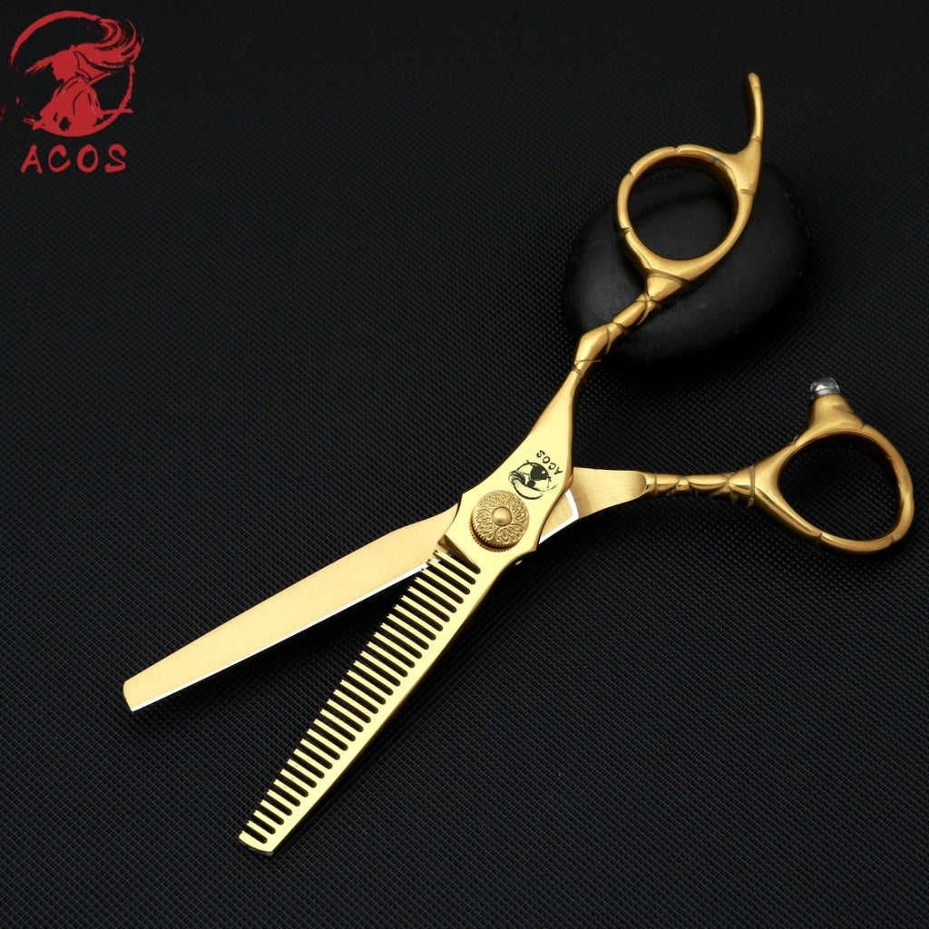 ACOS Professional Barbershop Scissors Set 440C Steel 6-inch Hair Thinning Clippers for Household Barber Tools