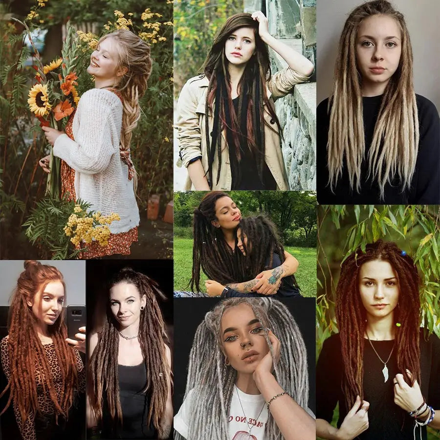 20"36Inch 5Strands Handmade Dreadlocks Extensions Ombre Synthetic Dreads Dreadlocks Twist Braiding Hair Reggae Dreads Braids 