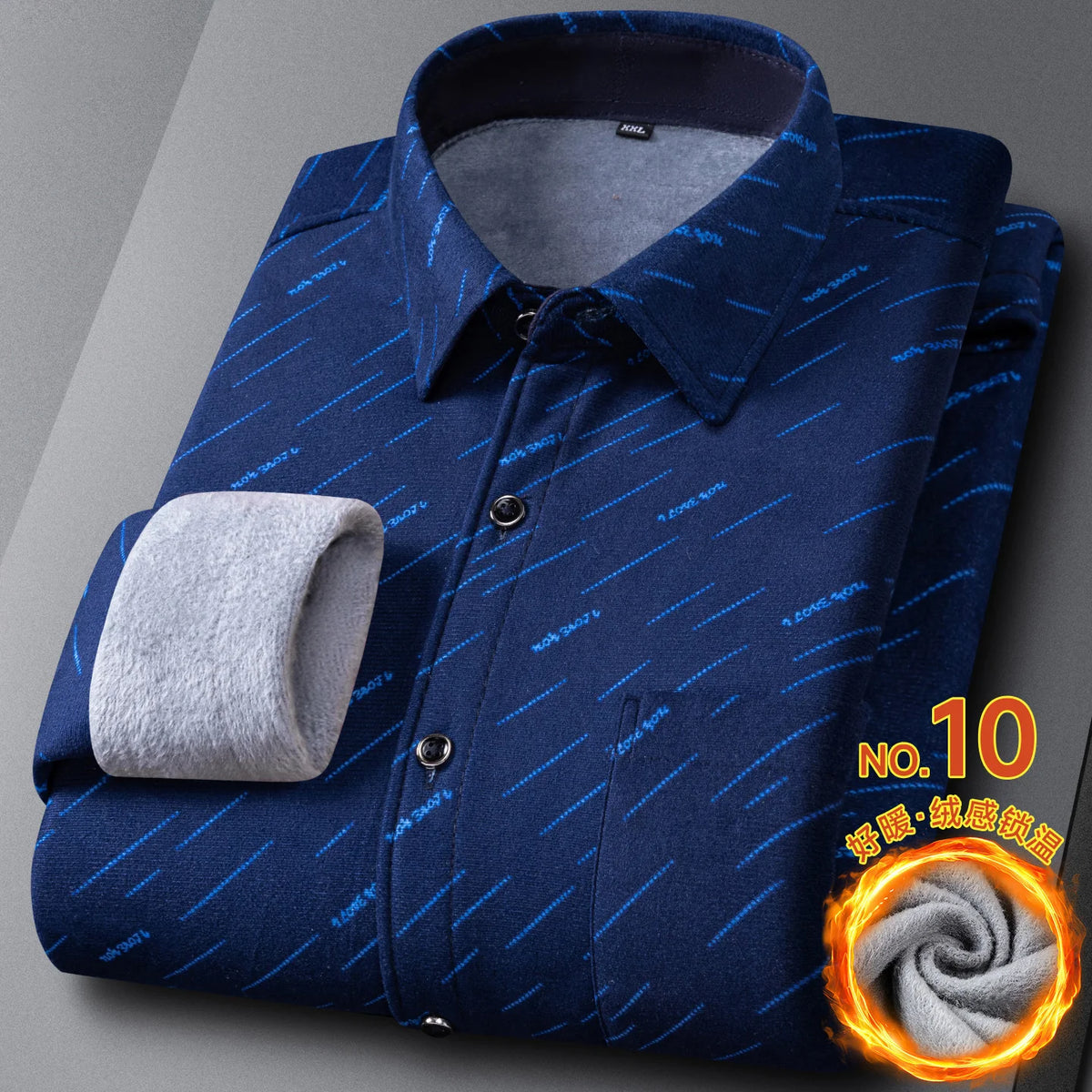 New In Tops Men's Thicken Flannel Fur Lined Shirts Autumn Winter Plus Sized Warm Long Sleeved Plaid Business Casual Slim Clothes