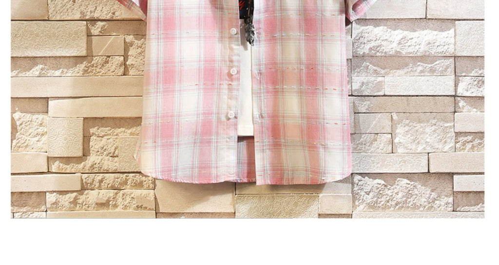 New Men's Shirts Casual Loose Designer Plaid Short Sleeve Shirts Mens Clothing Trend Social Mens Office Shirt Daily Work 5XL