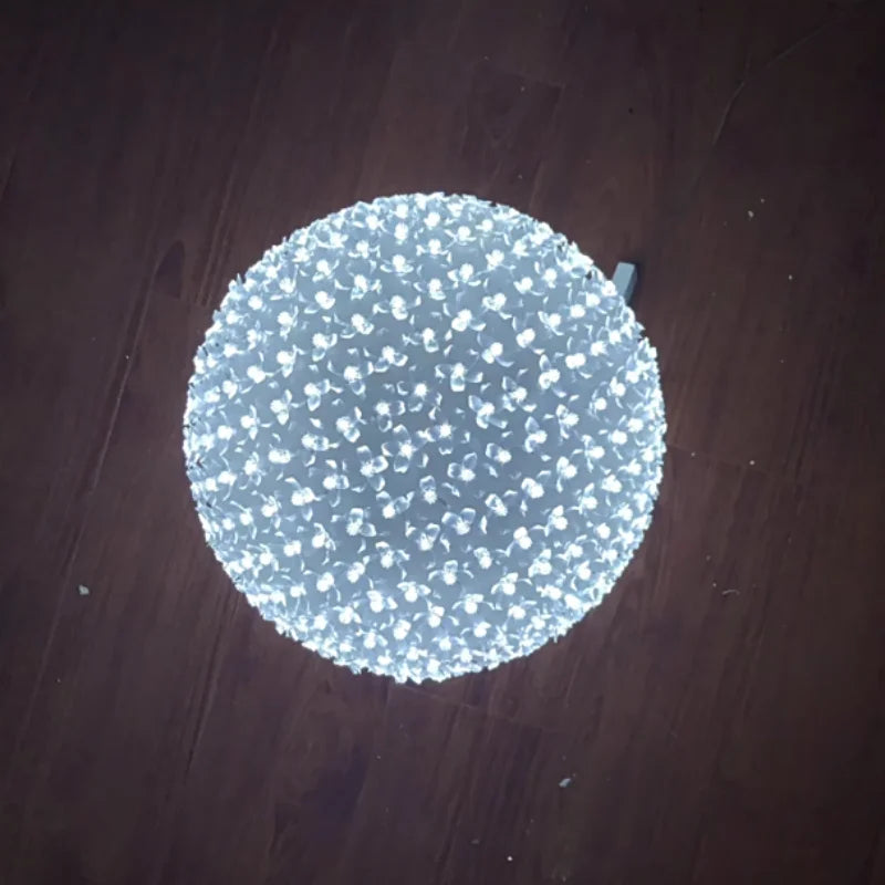 LED Cherry Blossom Sphere Lights for Christmas Tree Holiday Indoor Engineering Light Strands Decoration