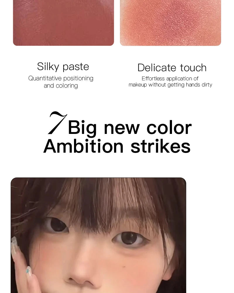 Purple Blush Cream Cheek Rouge Rose Brown Mud Palette Long-Lasting Waterproof Monochrome Brighten Face Moisturizing Blush Makeup