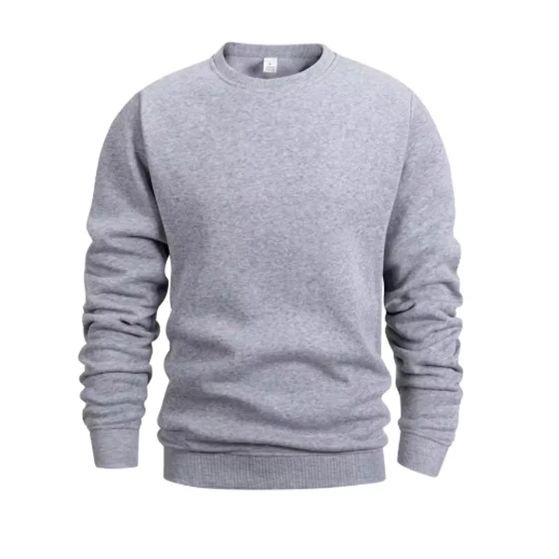 Men's Crew Neck Sweatshirts Solid Color Sweatwear Spring Outdoor Casual Daily Long Sleeve Pullover Hoodie Man Sportswear