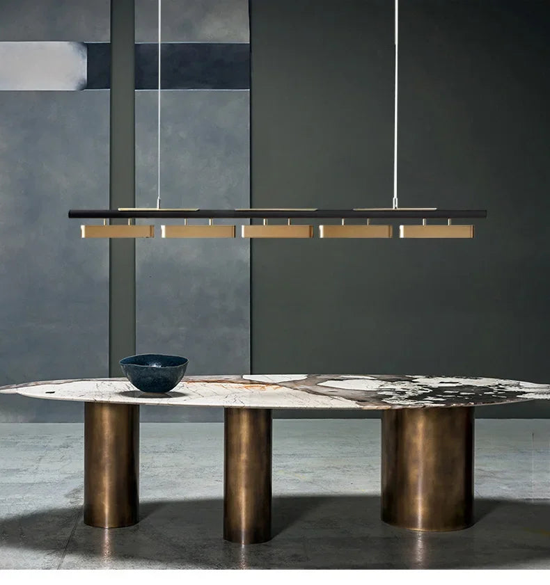 Modern LED Dining Table Chandeliers Minimalist Long Pendant Lights Living Room Coffee Desks Kitchen Home Indoor Lighting Fixture