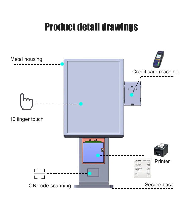 【Hot Sale】21.5Inch Desktop Self-Service Payment Pos Terminal Android Sales Kiosks Self Order Menu Screen Terminal Kiosk Fast Foo