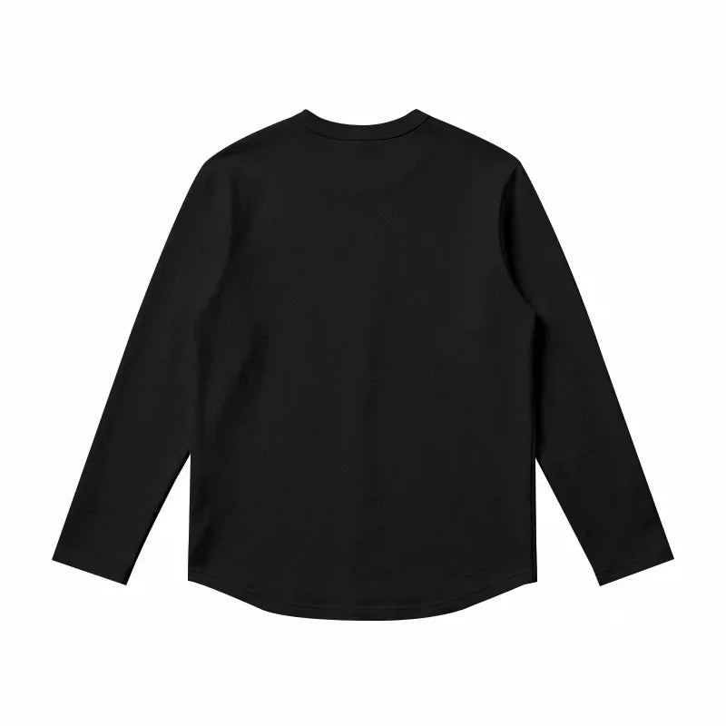 Autumn and Winter Men's Thin Casual Crew Neck Pullover Loose Versatile Breathable Commuter Long Sleeve Bottom T-Shirt
