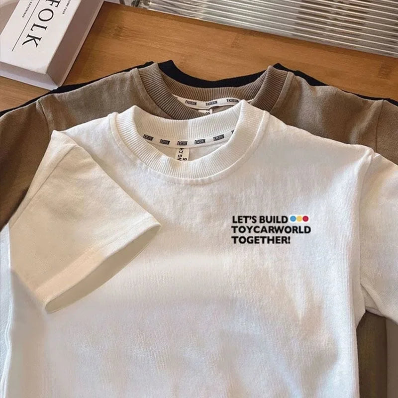 Best-selling Spring/Summer Children's Pure Cotton T-shirt - Fashionable, Soft and Comfortable Clothing for Boys and Girls