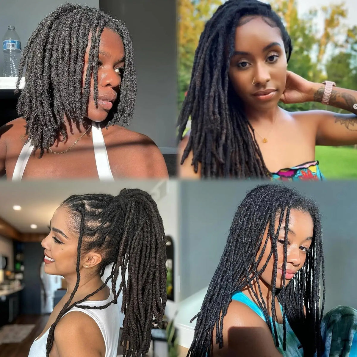 6-20inch 0.6cm Regular Loc Extension Human Hair 50 Strands Full Handmade 100% Human Hair Loc Dreadlock Extension for Men Women