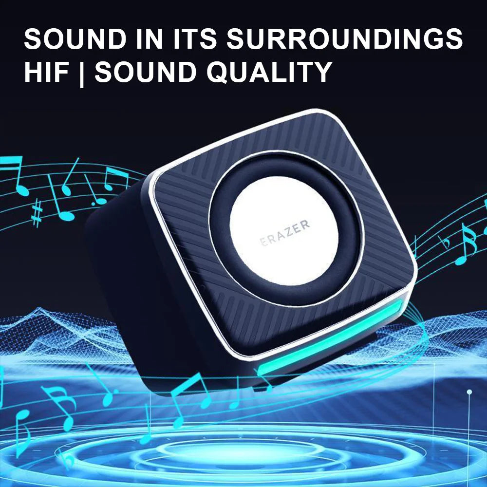 Lenovo Computer Speakers HiFi Sound Quality Desktop Audio Stereo LED Breathing Light Loudspeaker Box Dual Channel with 3.5mm/USB
