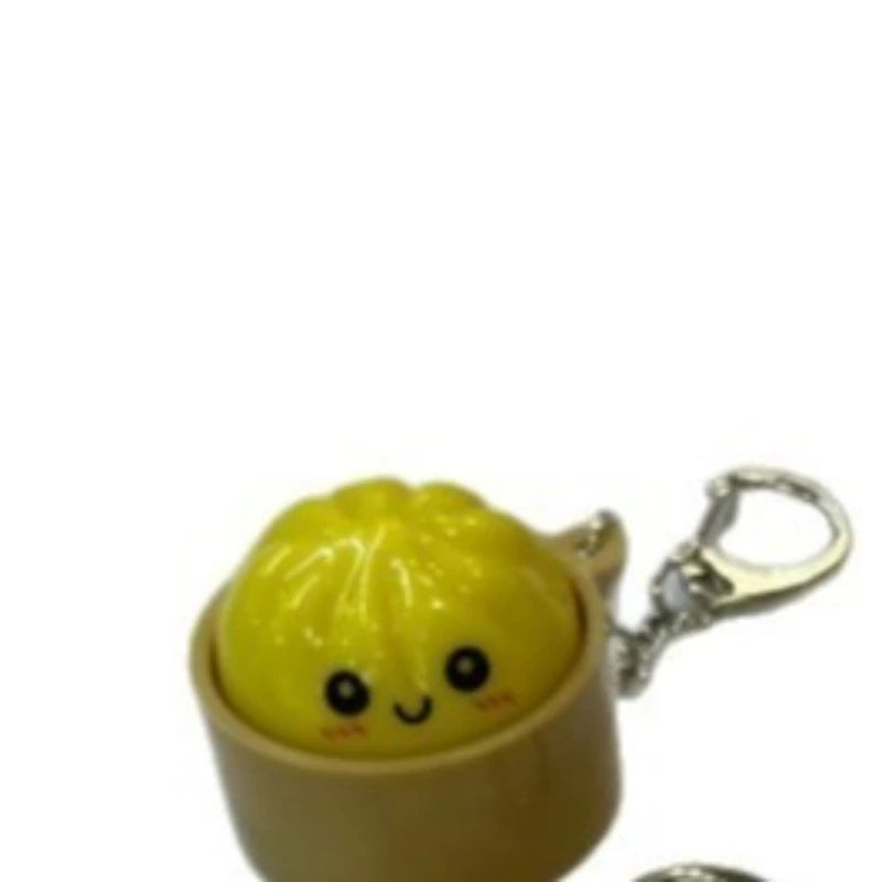Cute Kawaii Dumpling Fidget Toys Mechanical Switch Clicker Light Up Dim Sum Bao Bun Keychain Stress Relief For Backpack Adults