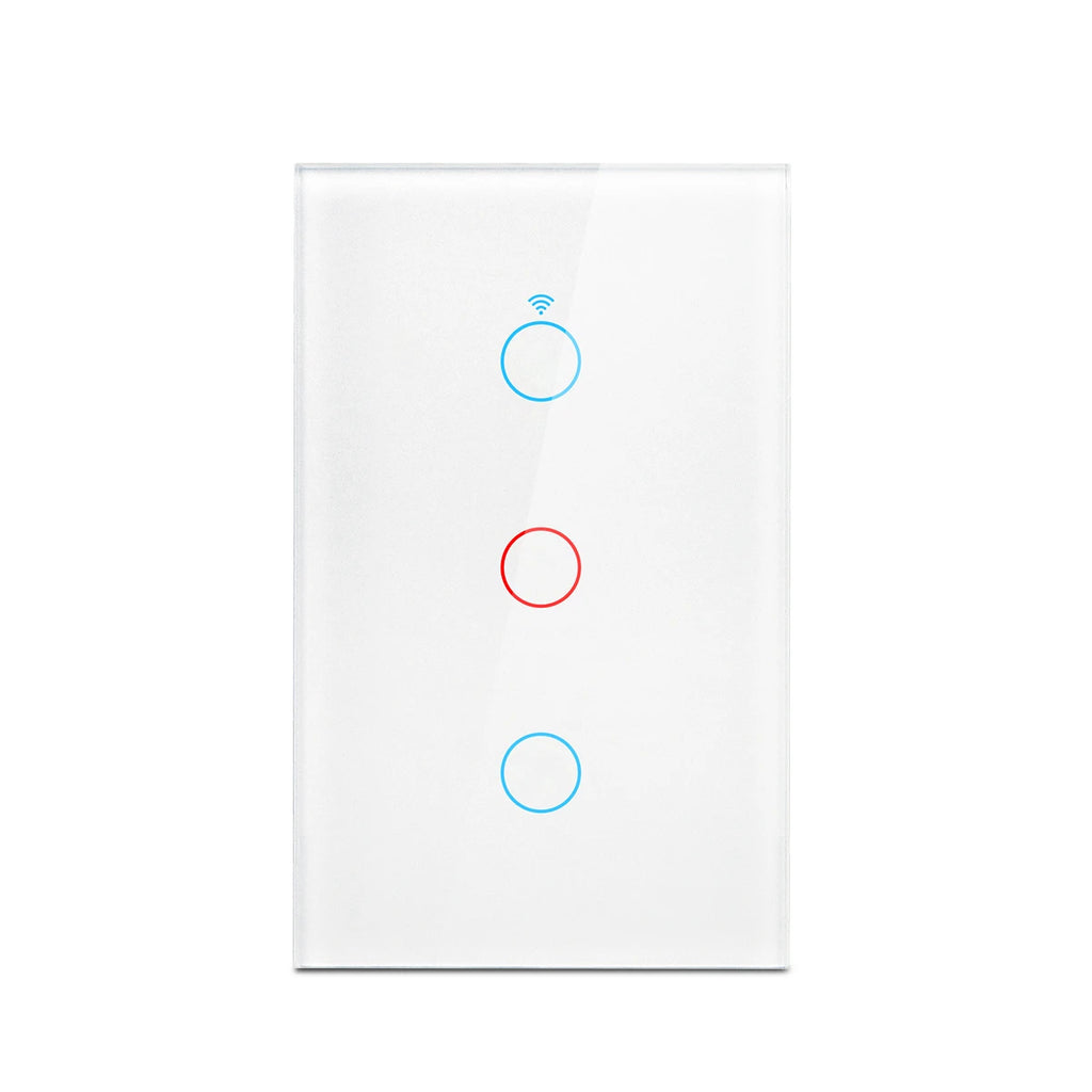 Smart Wifi Touch Switch Neutral Wire/No Neutral Wire Required US 1/2/3/4 Gang Light Switch Works with Tuya Smart Life App