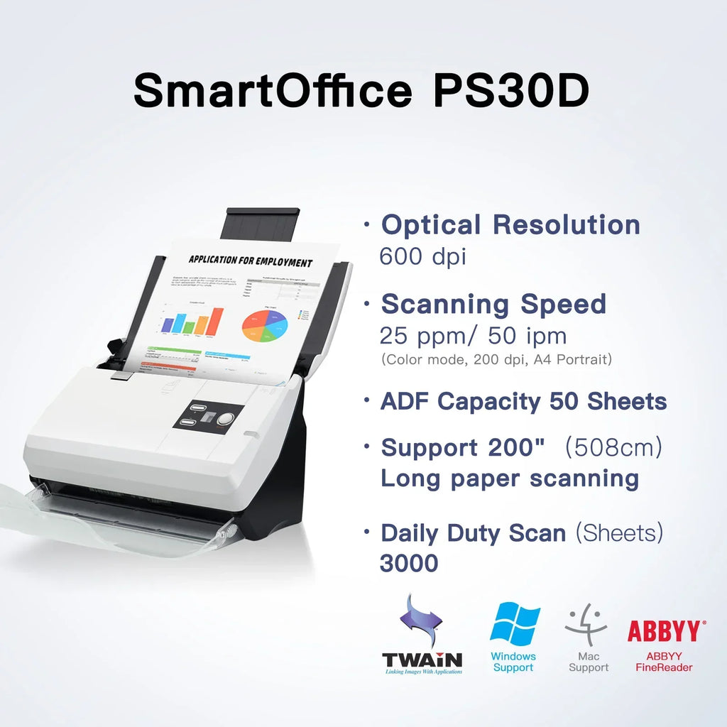 2025Document Scanner - Desktop High Speed Duplex Color Scanner , A4 / A3 Scanner OCR include