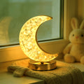 Modern Moon Shaped LED Desk Lamp, Dimmable Warm Night Light for Bedroom, Dorm, Gift, Decor