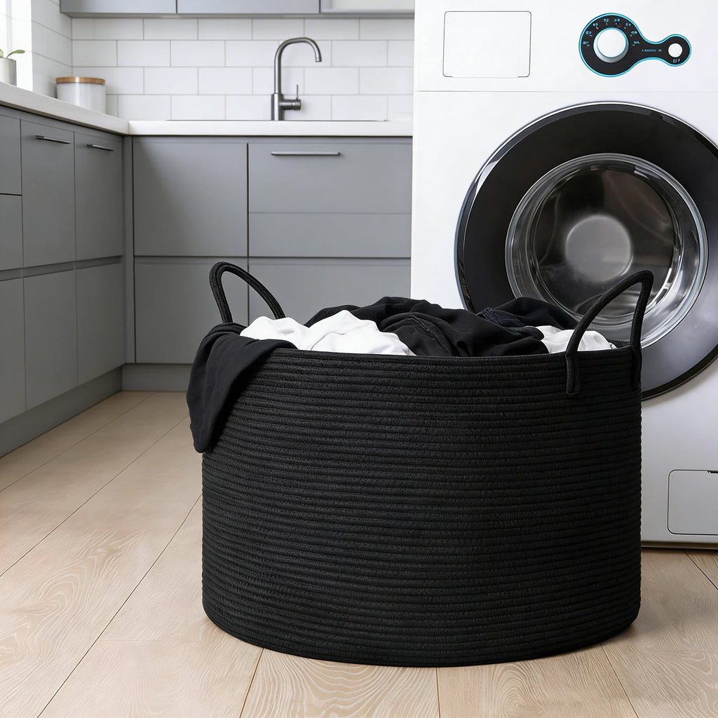 Extra Large Storage Basket, 70L Woven Blanket Storage for Living Room, Round Basket for Clothes, Big Laundry Hamper