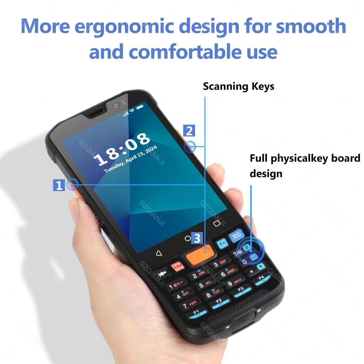 4G64 PDA Android Handheld Terminal Bluetooth Barcode Scanner 1D 2D QR Portable Data Collector Terminal Device With 4G GPS 3G32G