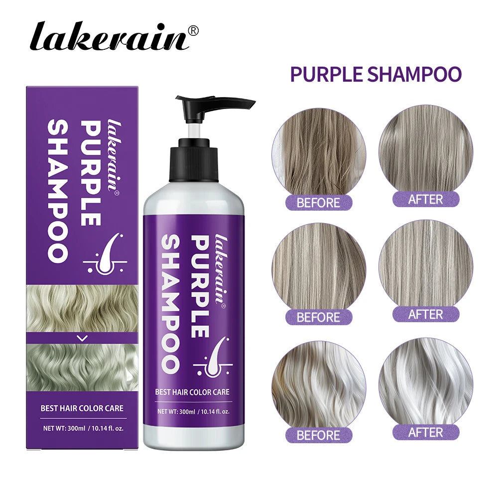 Hair Care Color Lock Purple Shampoo 300ml Anti-Brassiness Yellow Tones Removal Hair Color Protection & Moisturizing Hair Shampoo