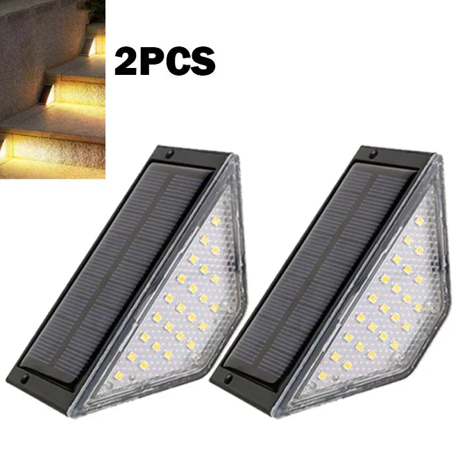 Solar Stair Lights Solar Step Light Outdoor Anti-theft Waterproof IP67 Decor for Garden Stair Deck Front Porch and Patio