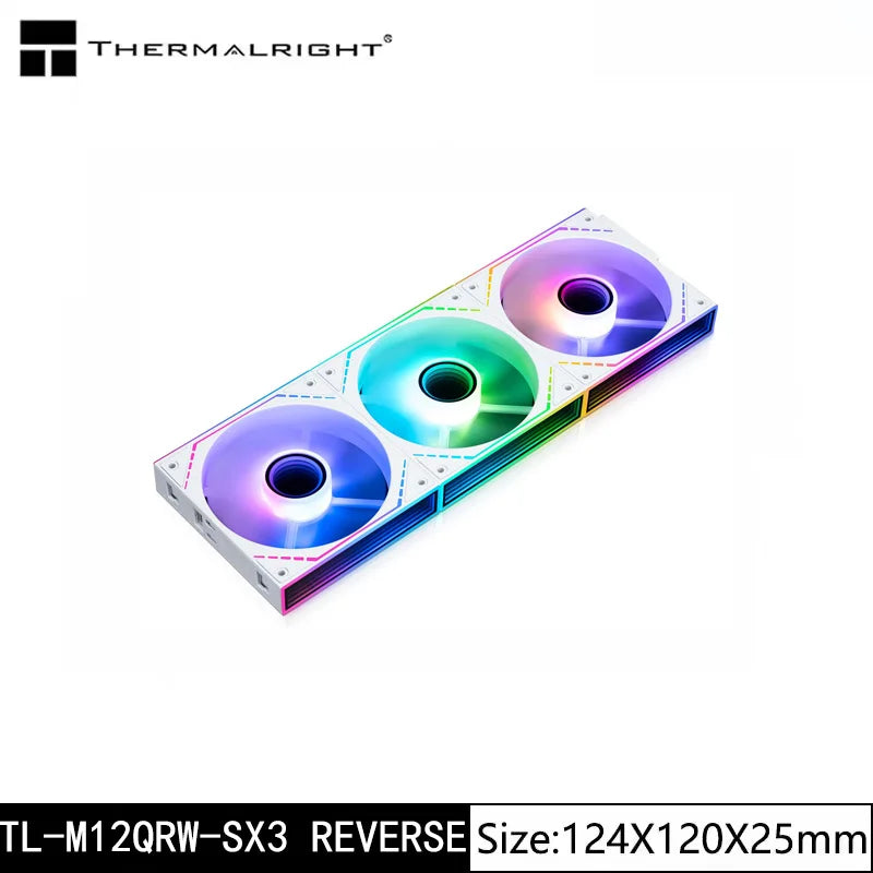 Thermalright TL-M12Q X3 120mm PC Case Cooling Fans, Daisy-Chain | 2000RPM | High Airflow | ARGB | Dual Infinity Mirrors Lighting